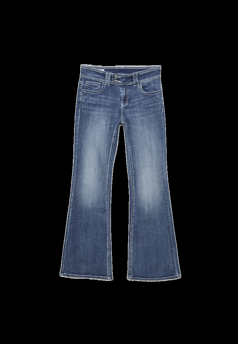 Джинсы клеш с вышивкой на карманах