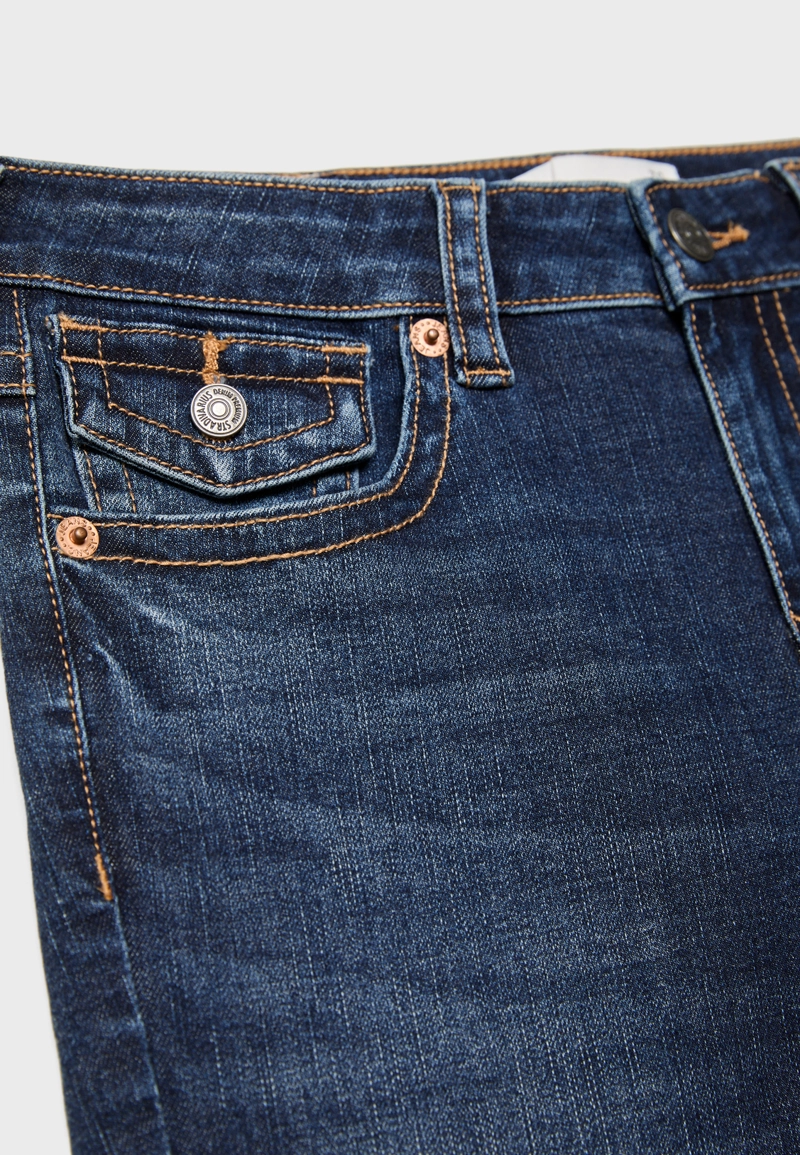 D04 Джинсы клеш с низкой посадкой