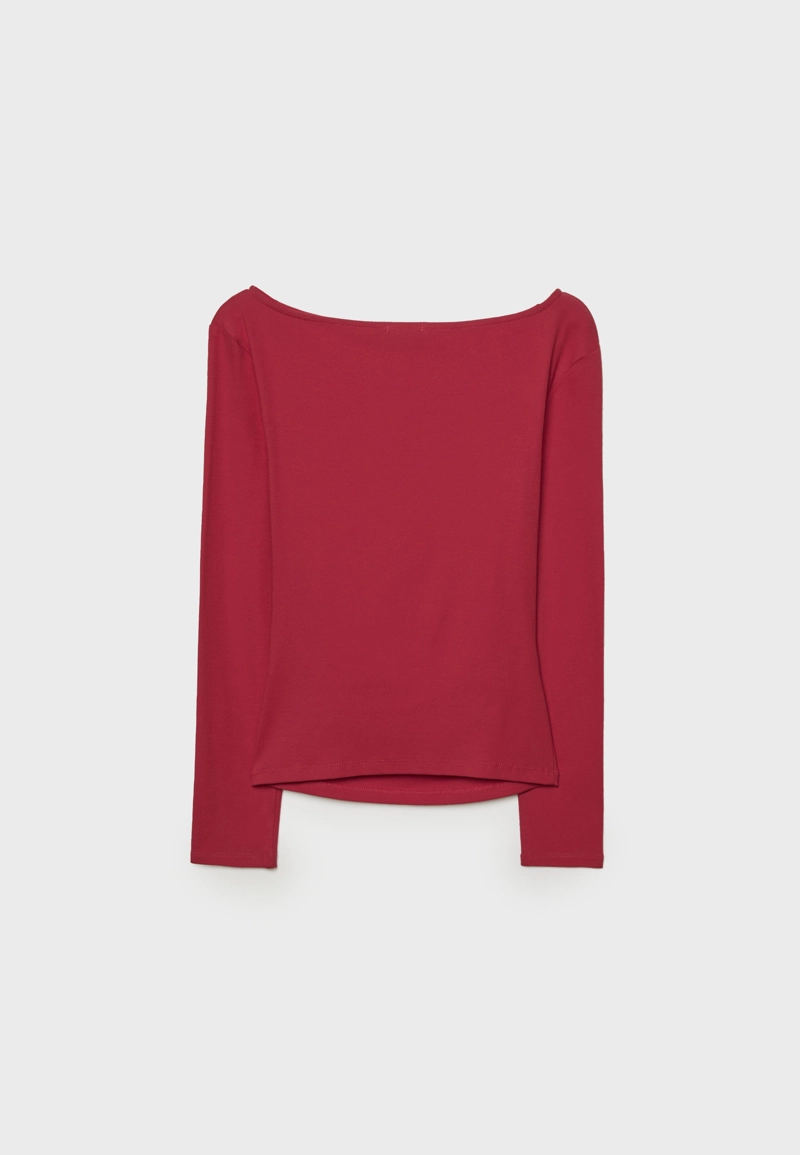 Футболка с длинными рукавами и сборками