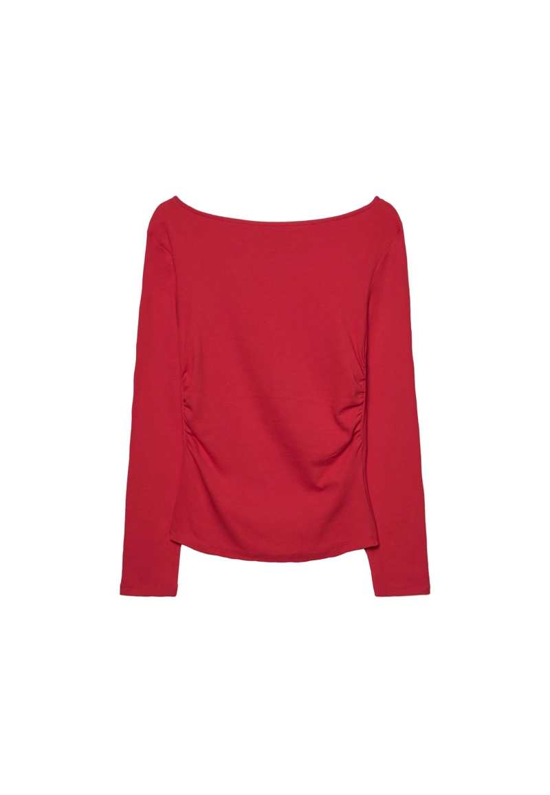 Футболка с длинными рукавами и сборками