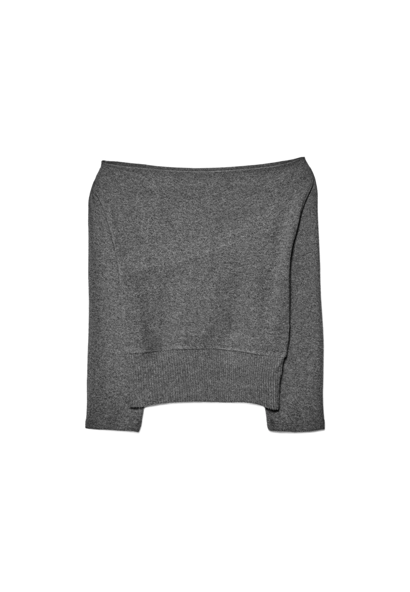 Трикотажная футболка с вырезом-лодочкой и поясом