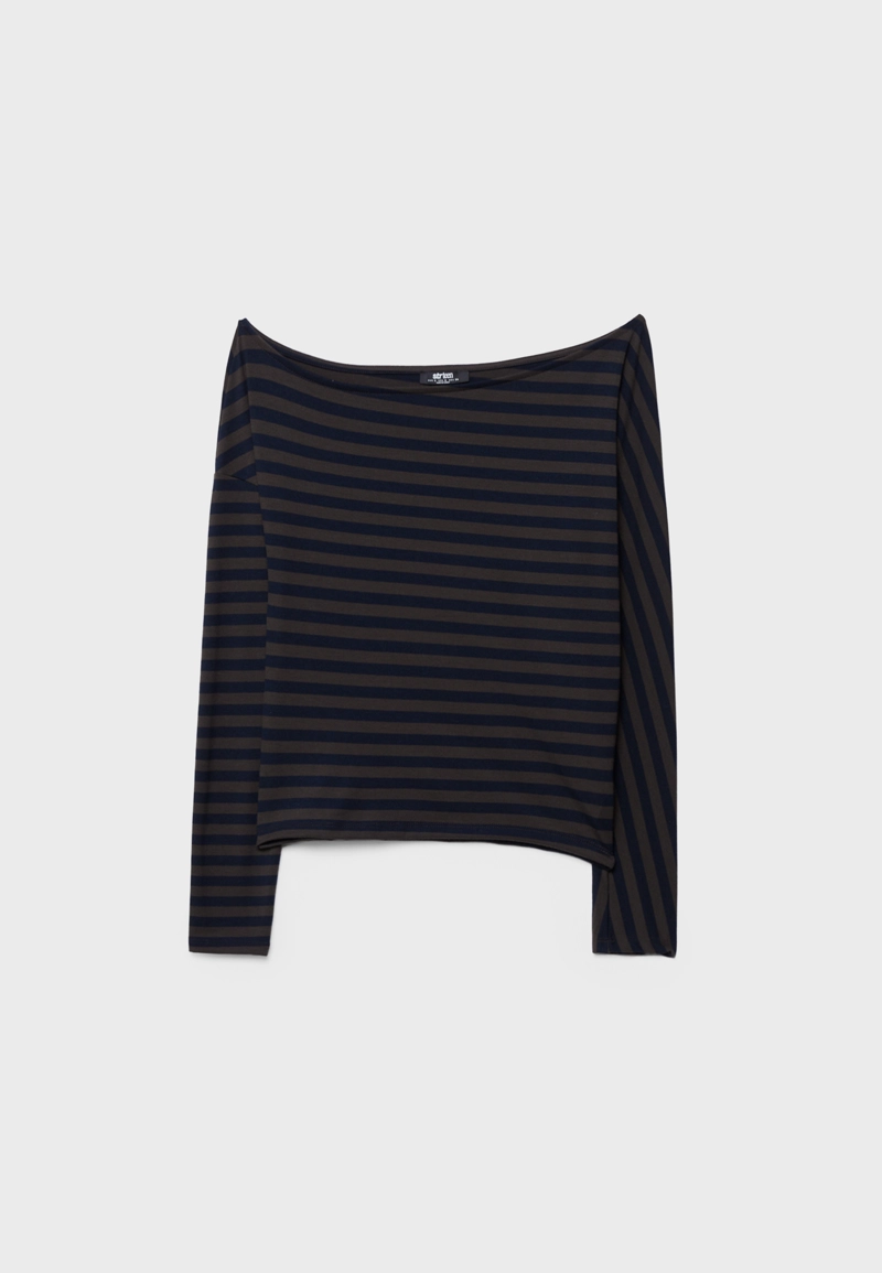 Асимметричная полосатая футболка