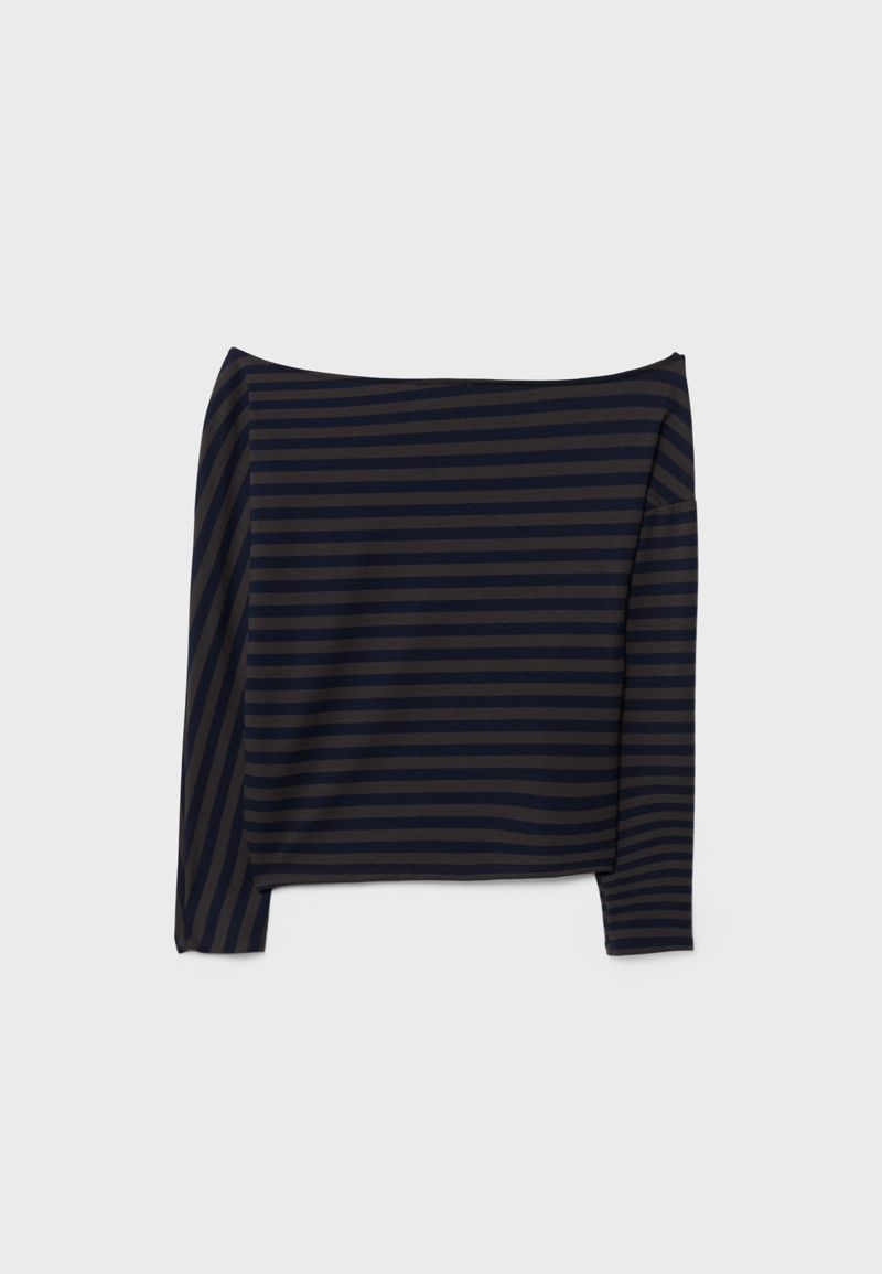 Асимметричная полосатая футболка