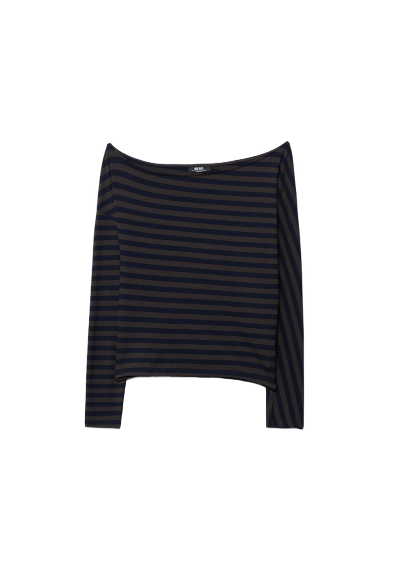 Асимметричная полосатая футболка