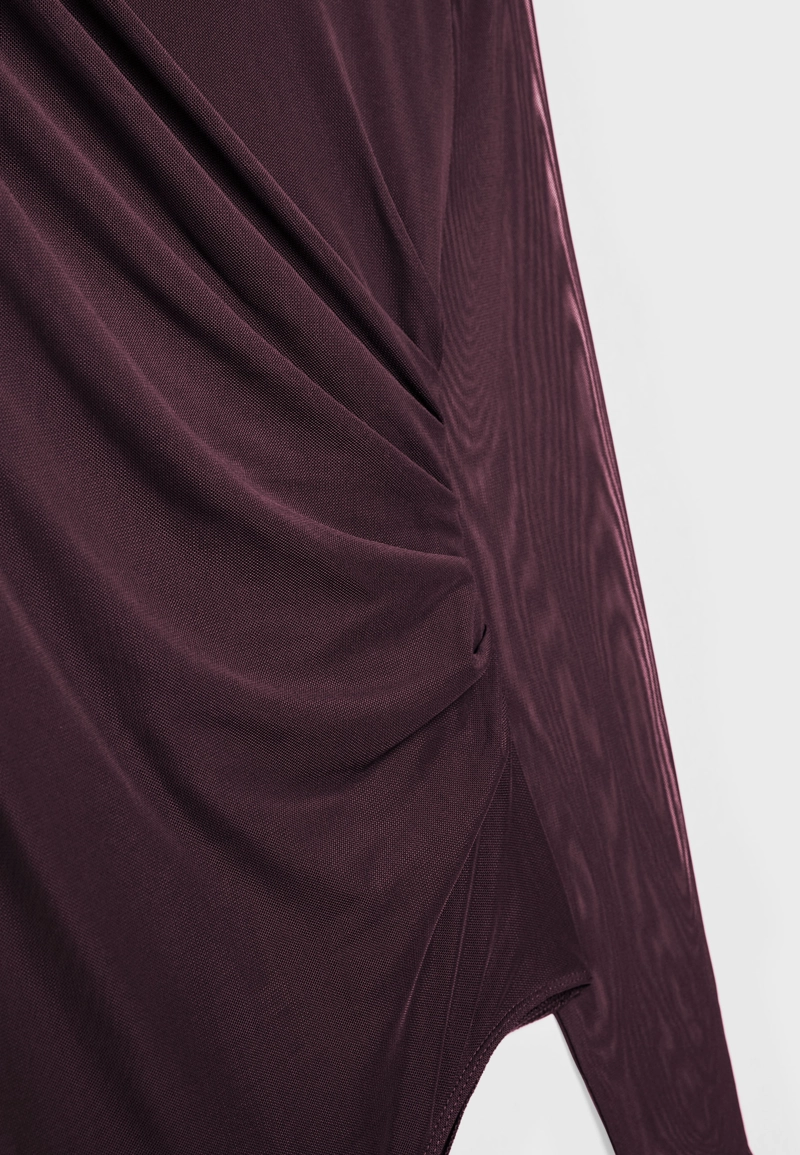 Боди из присборенной полупрозрачной ткани