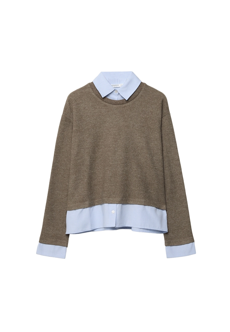 Трикотажная футболка из двух материалов