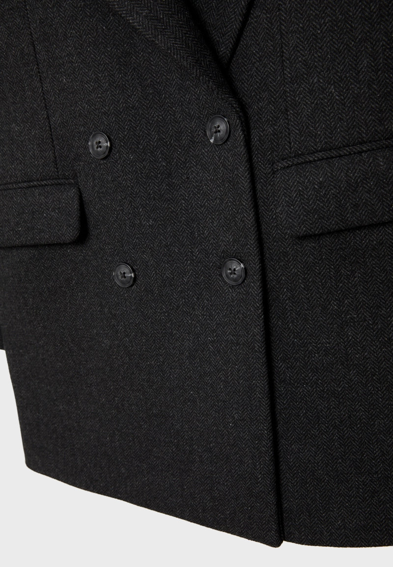 Пальто из ткани в елочку стандартной длины