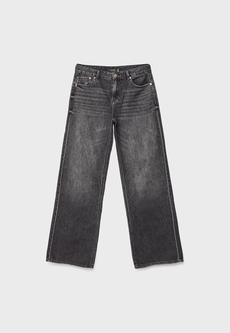 Джинсы D91 с низкой посадкой и широкими штанинами
