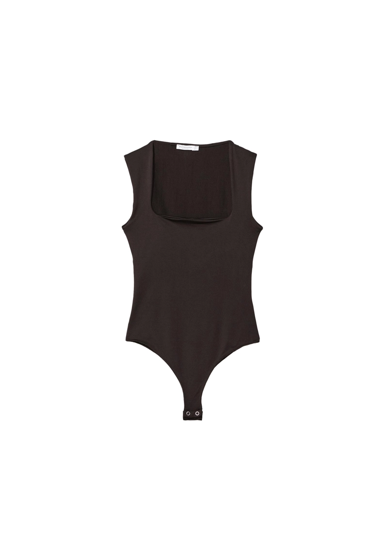 Боди из полиамида с квадратным вырезом