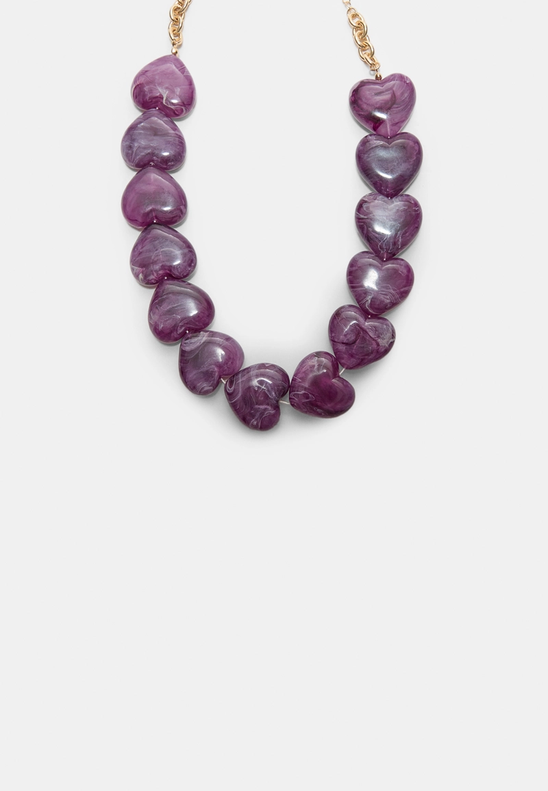 Объемное колье «Сердечки»