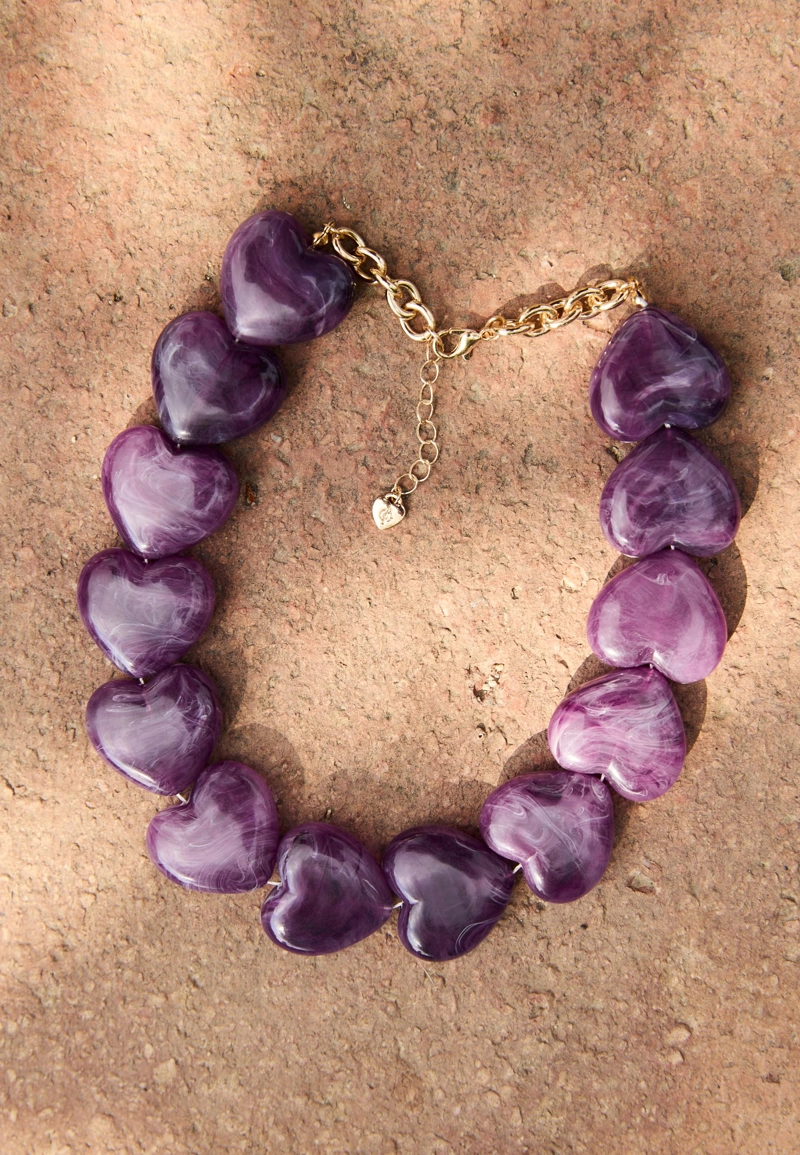 Объемное колье «Сердечки»