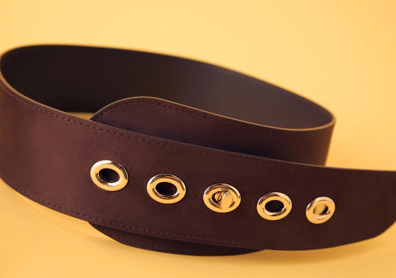 Широкий ремень с металлической застежкой