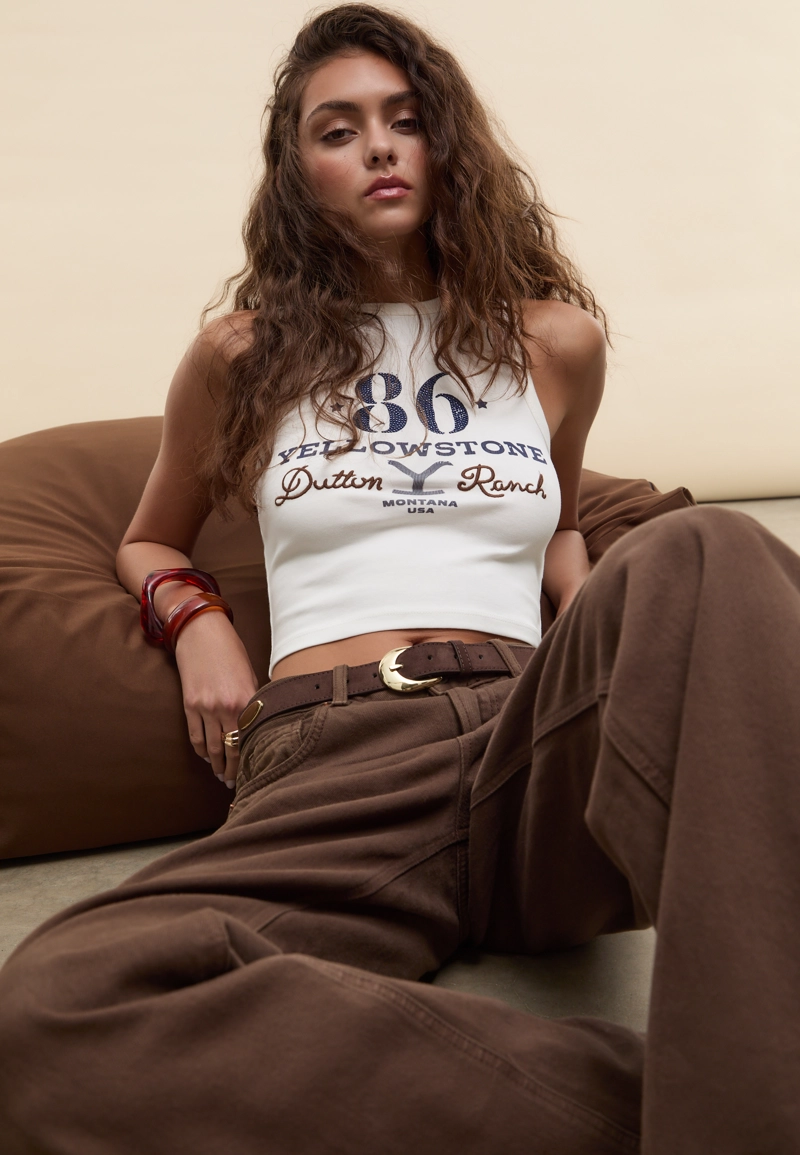 Укороченная футболка-борцовка Yellowstone