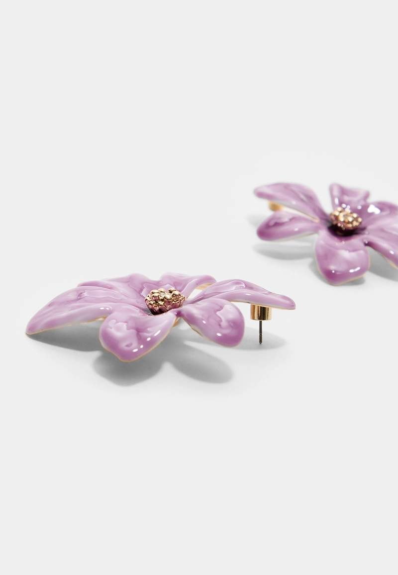 Эмалированные серьги-цветки