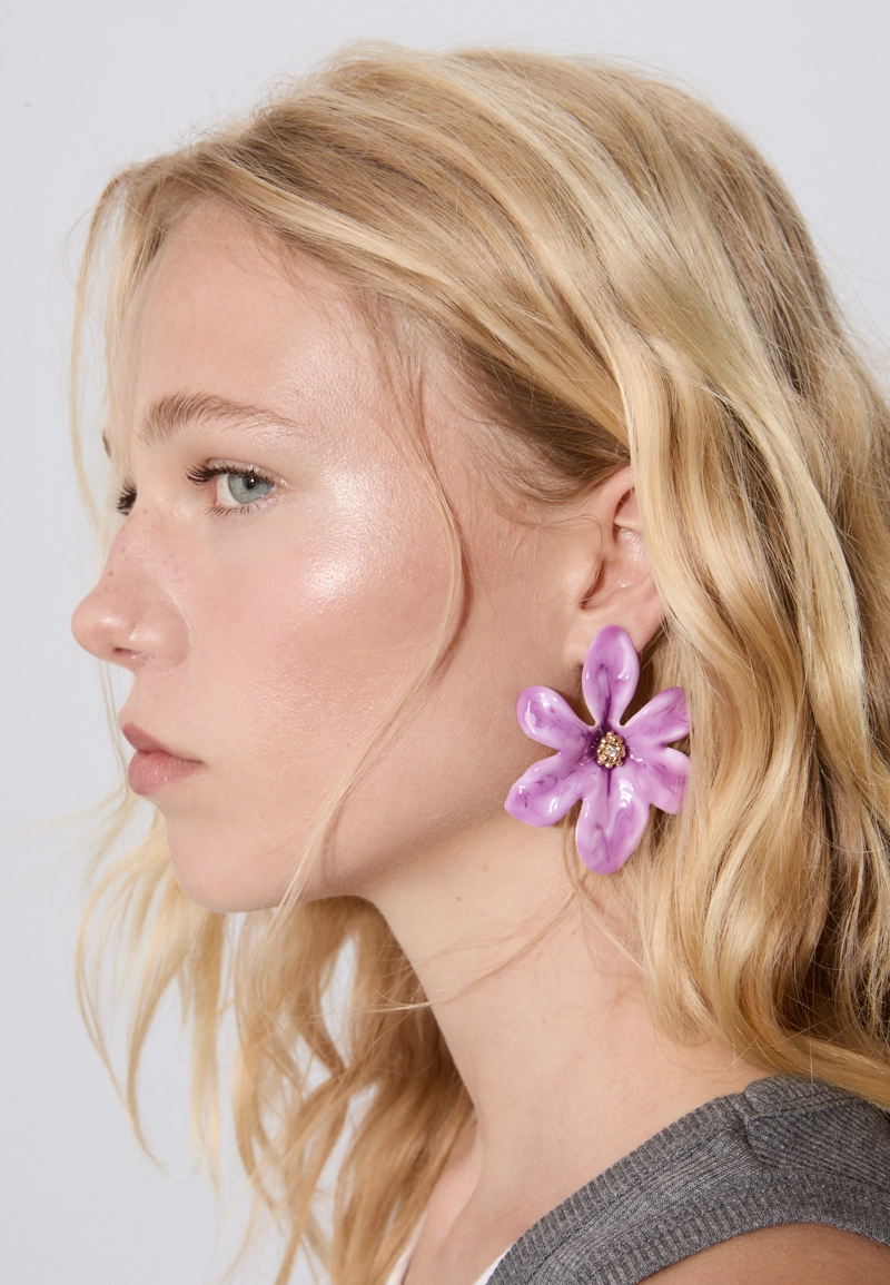 Эмалированные серьги-цветки