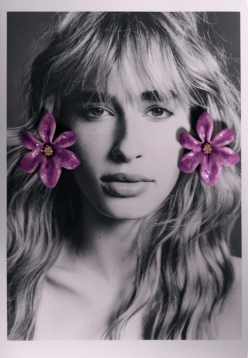 Эмалированные серьги-цветки