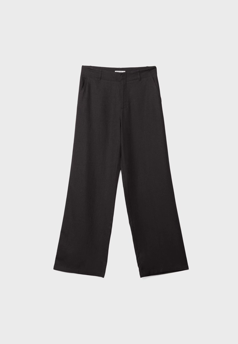 Прямые струящиеся брюки под льняную ткань