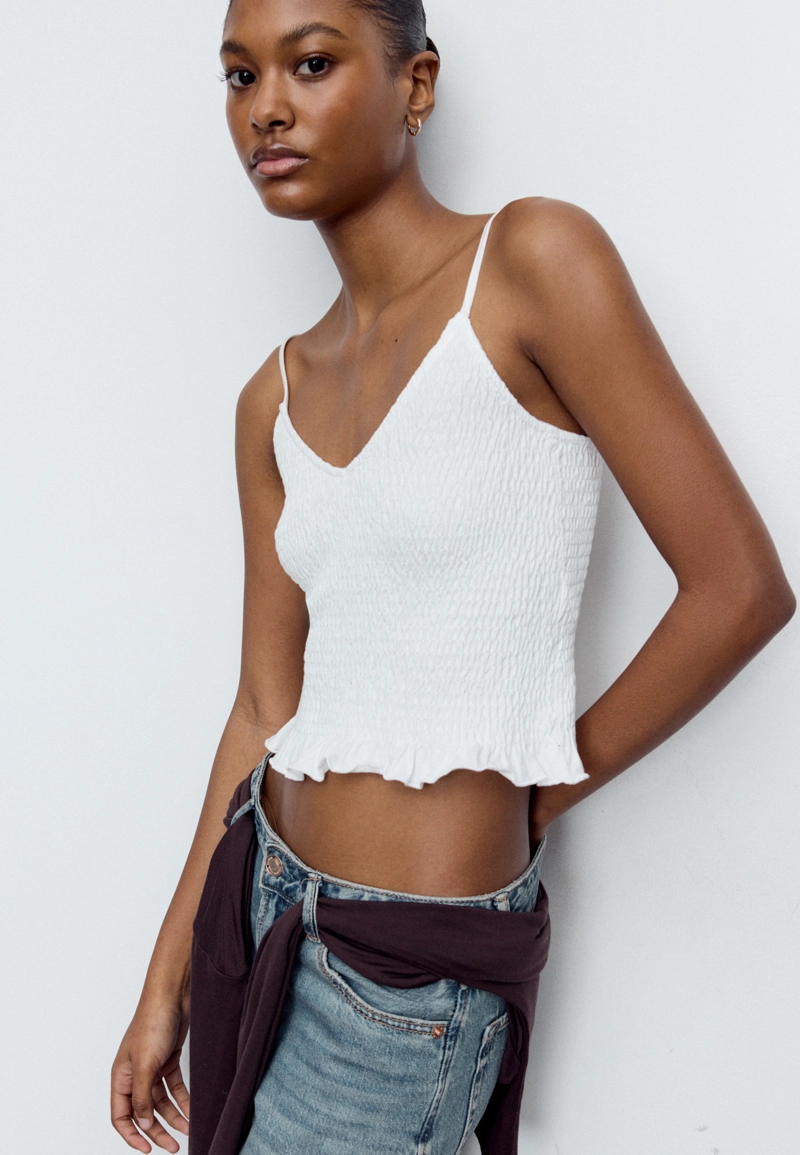 Топ на бретельках с резинками