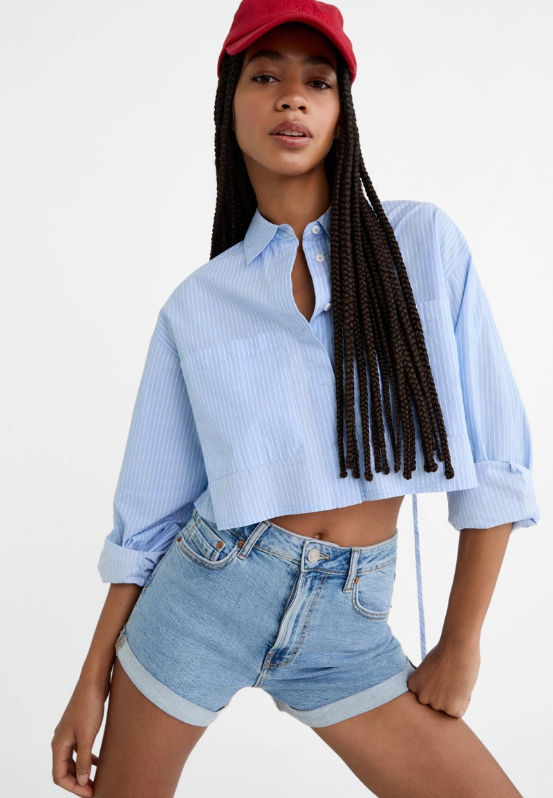 D85 Шорты mom slim