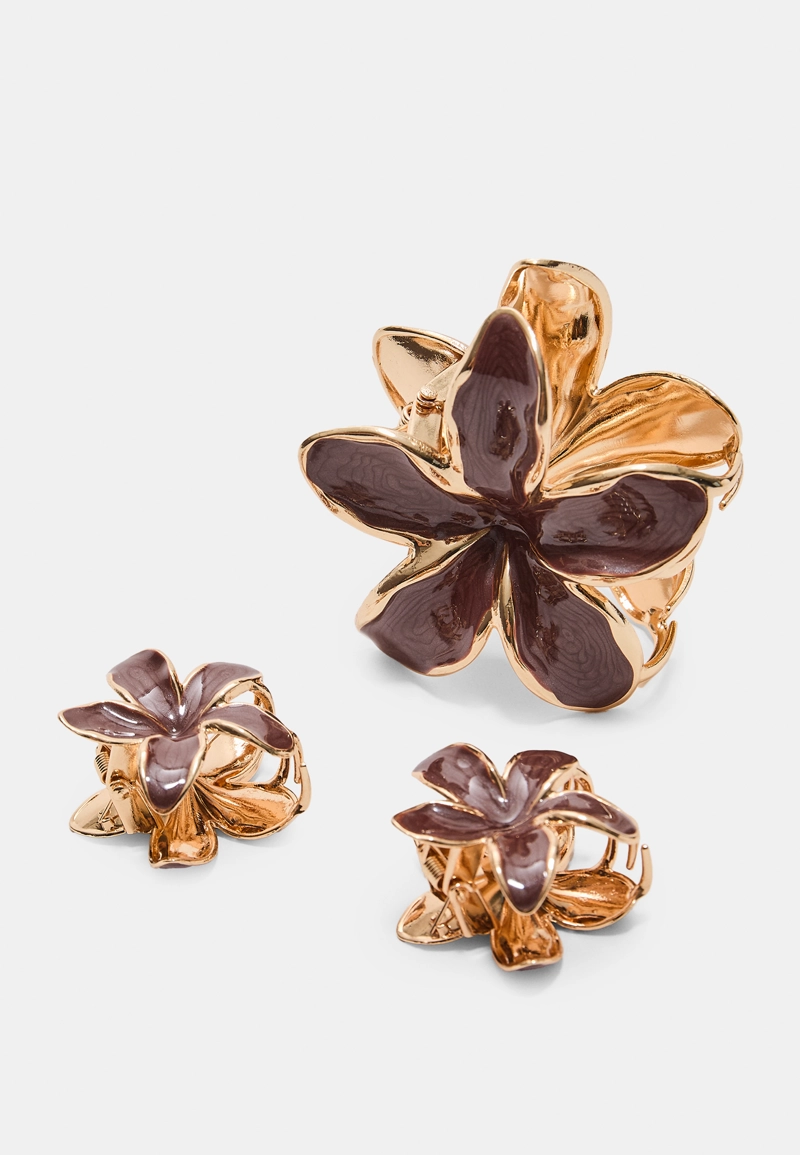 Набор из 3 заколок-цветов