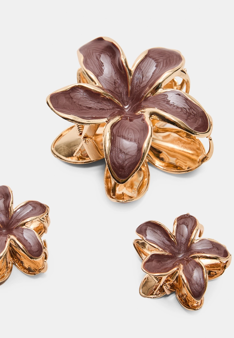 Набор из 3 заколок-цветов