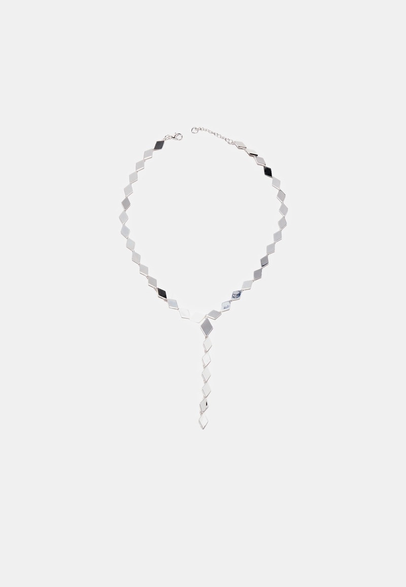 Колье-лариат с ромбовидным кристаллом