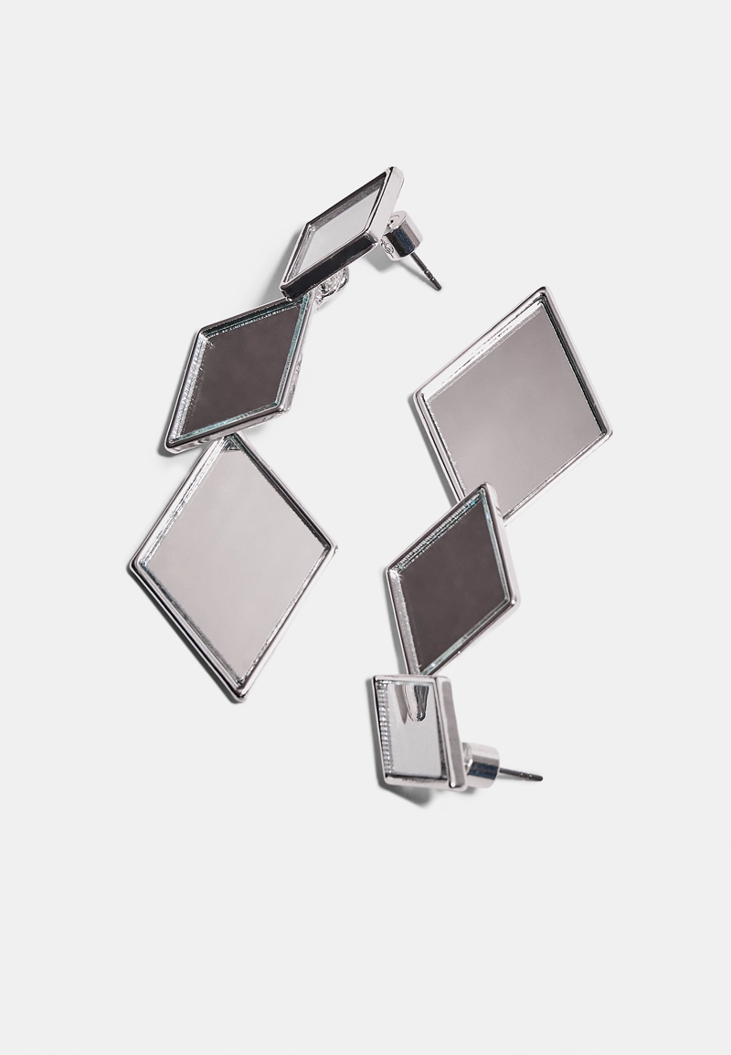 Серьги-ромбы с эффектом стекла