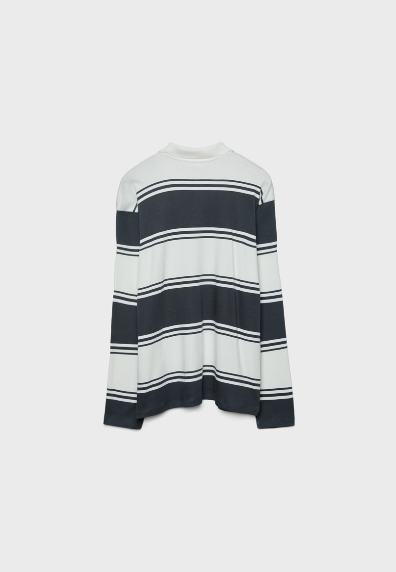 Футболка-поло оверсайз в полоску