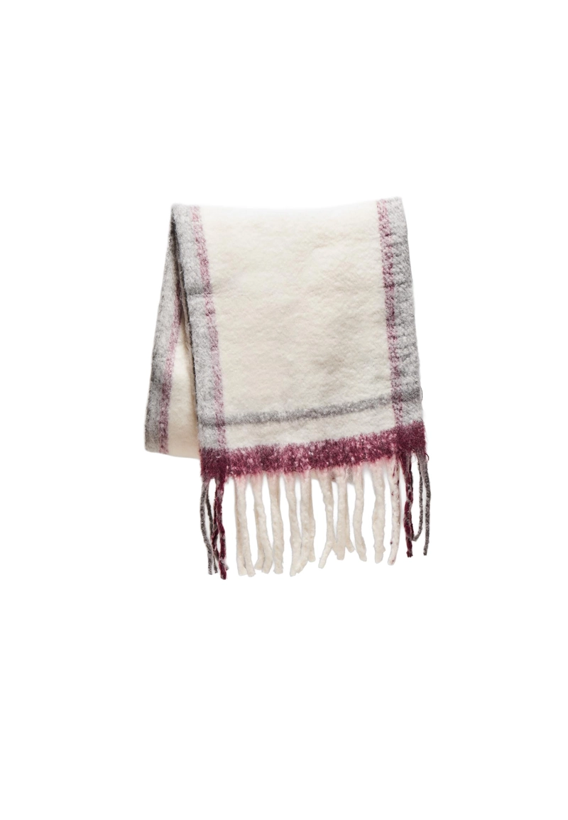 Шарф с цветной окантовкой