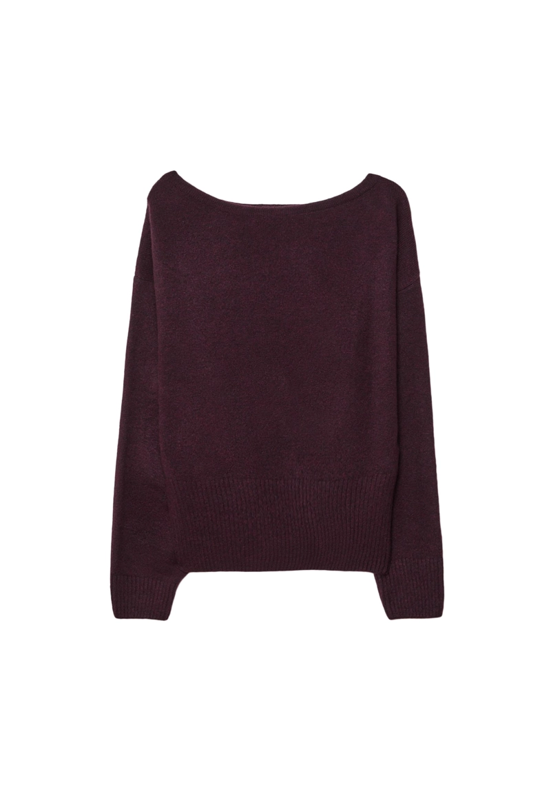 Мягкий вязаный джемпер с вырезом-лодочкой