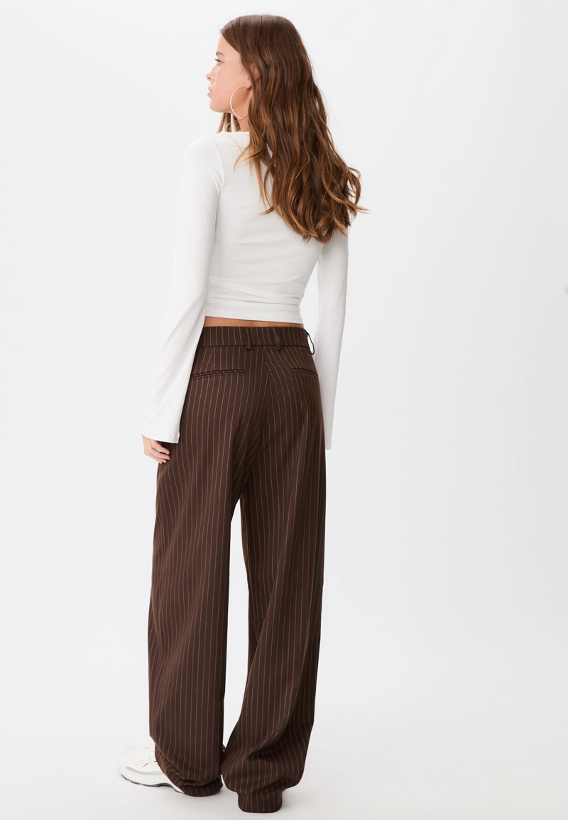 Брюки-бэгги в полоску