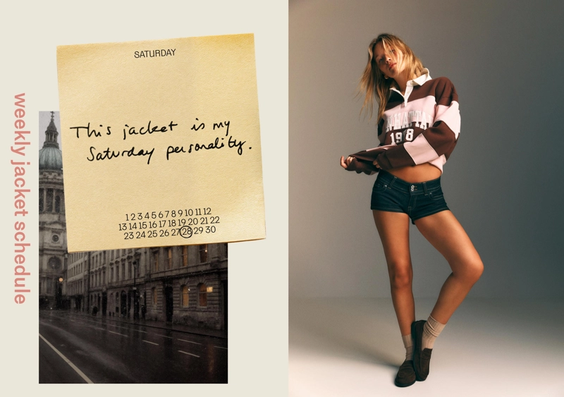 Толстовка-поло в полоску с принтом