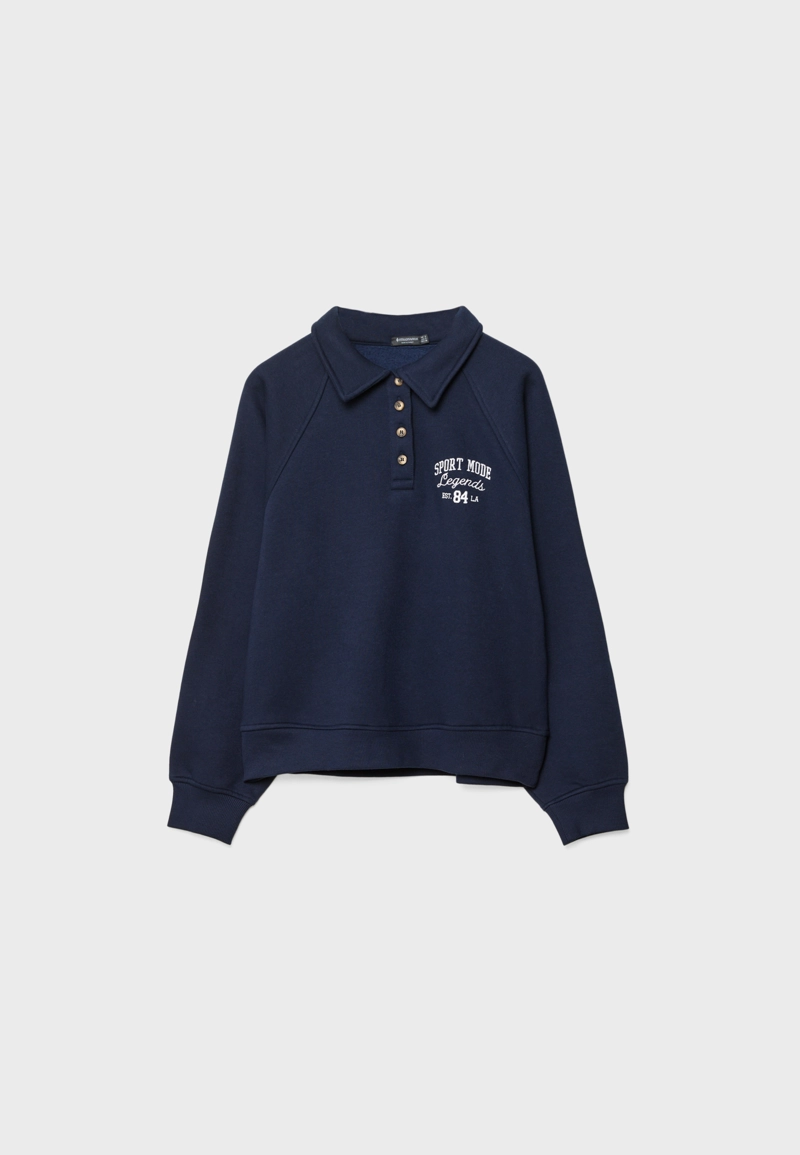 Толстовка-поло на пуговицах