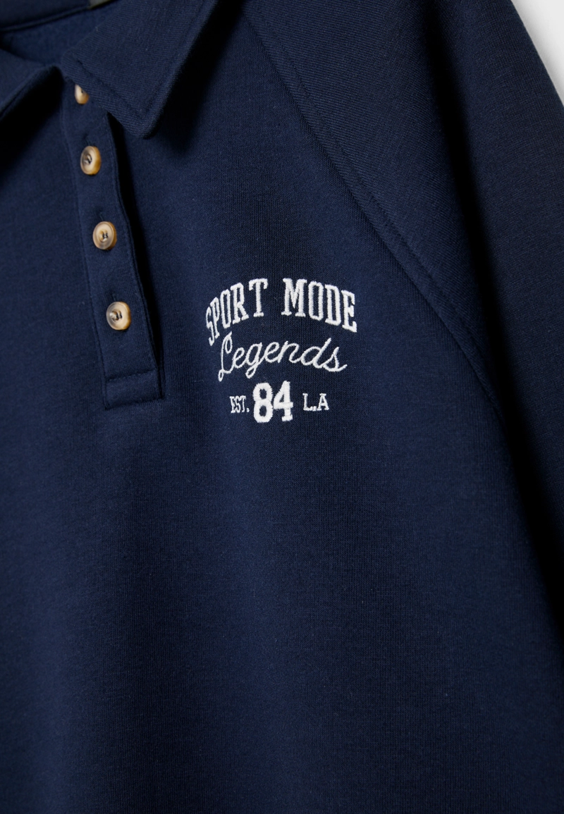 Толстовка-поло на пуговицах