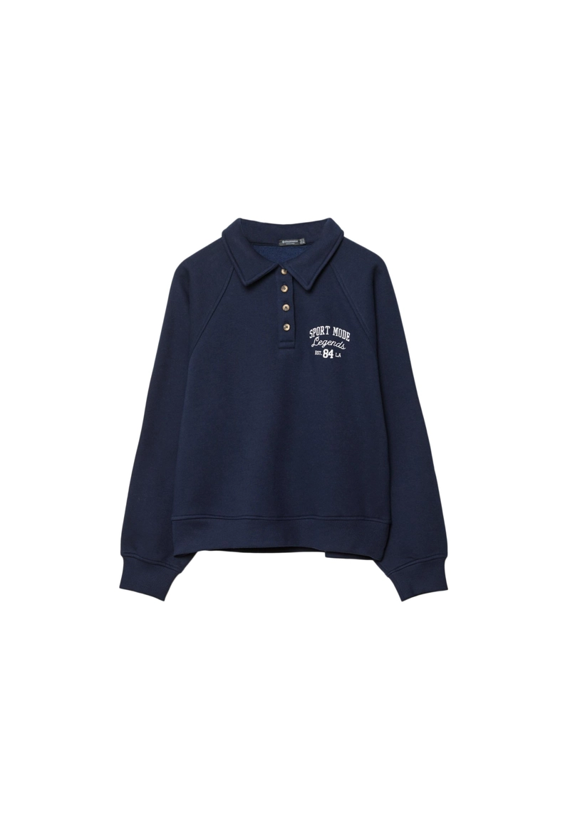 Толстовка-поло на пуговицах