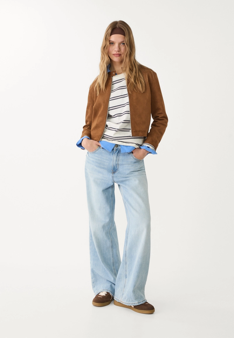 Куртка из искусственной замши на молнии