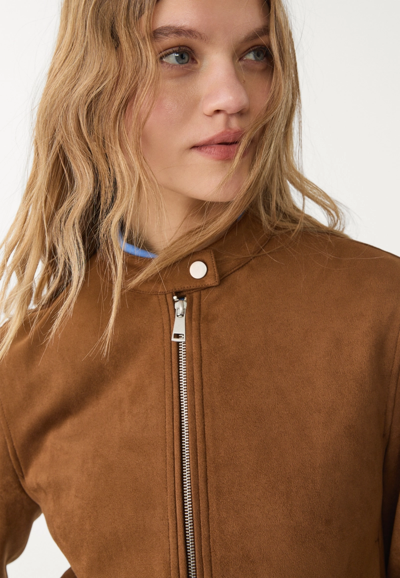 Куртка из искусственной замши на молнии