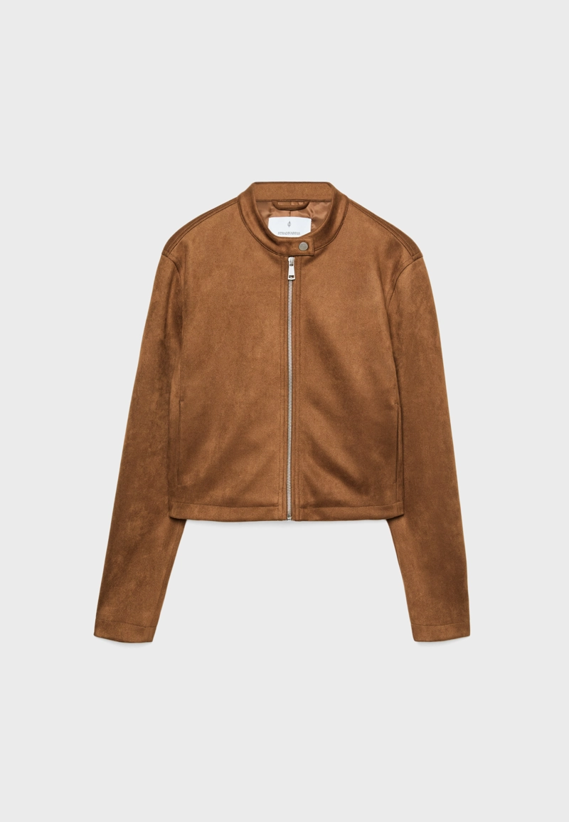 Куртка из искусственной замши на молнии