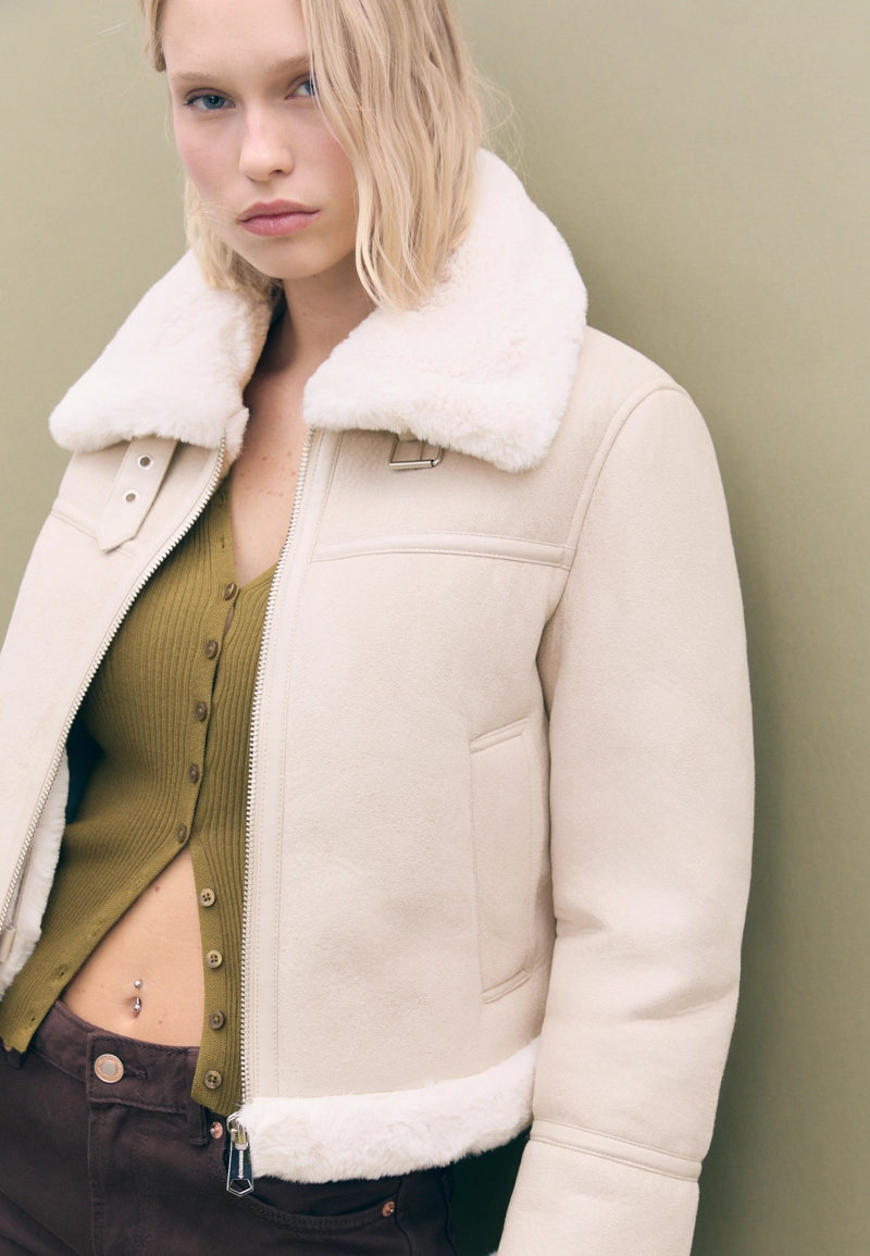 Куртка-дубленка из искусственной замши