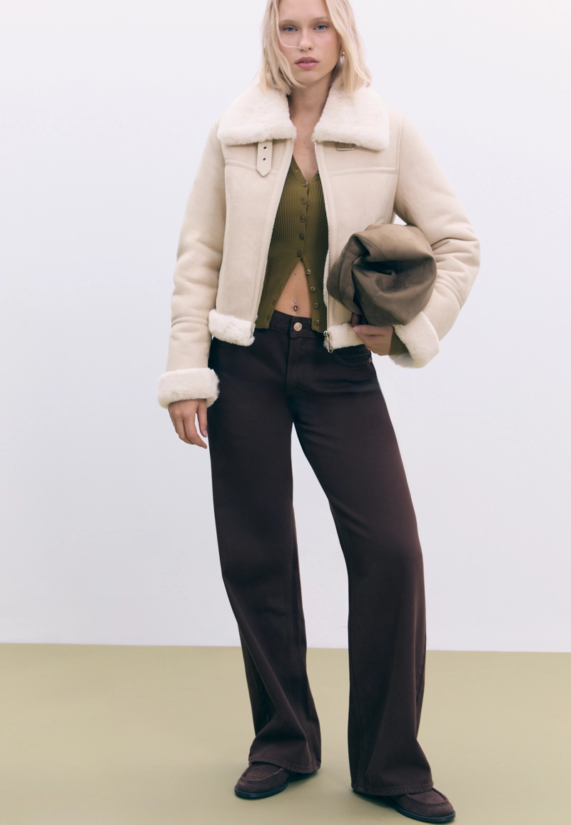 Куртка-дубленка из искусственной замши