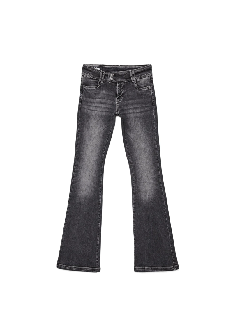 Джинсы клеш с низкой посадкой и заклепками