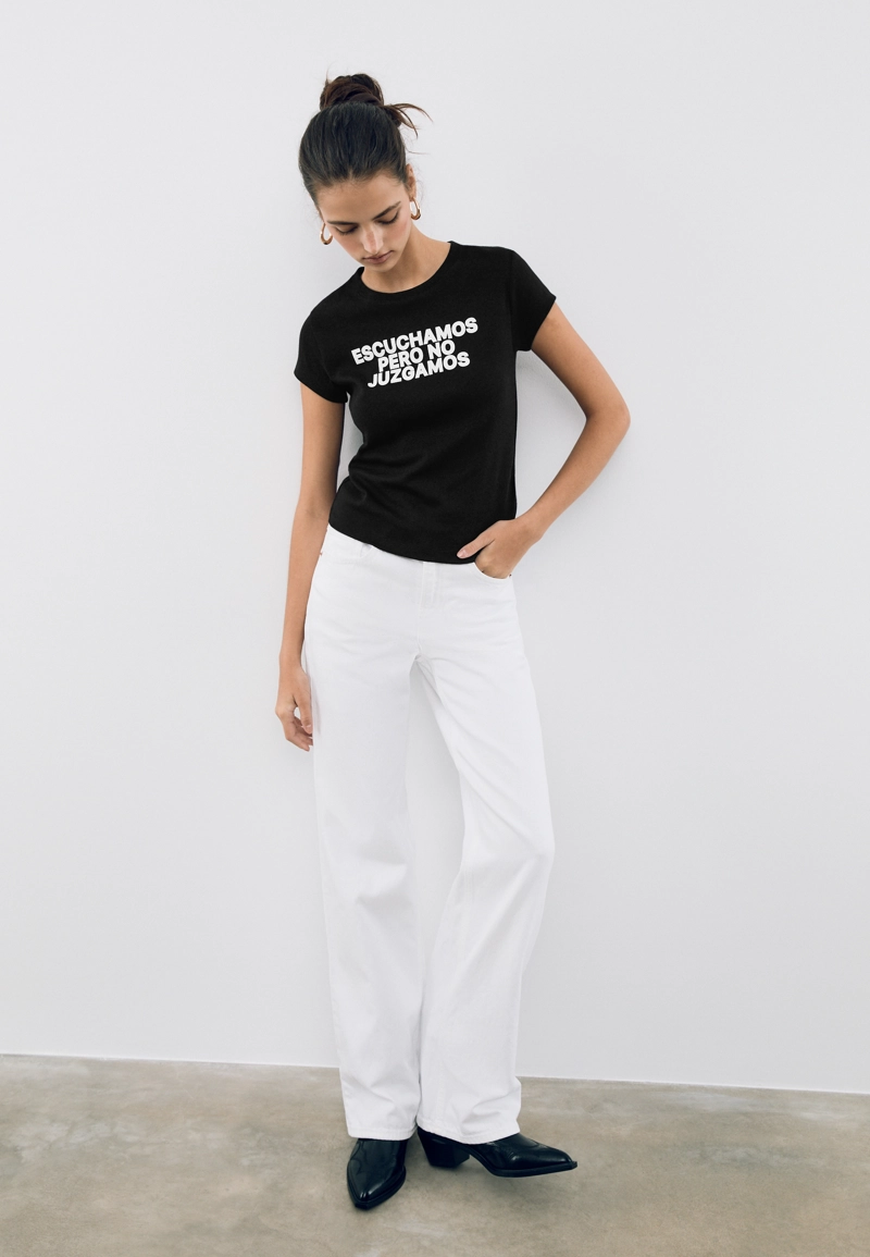 Облегающая футболка с текстом