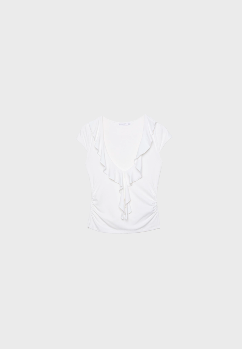 Топ из полиамида с оборками