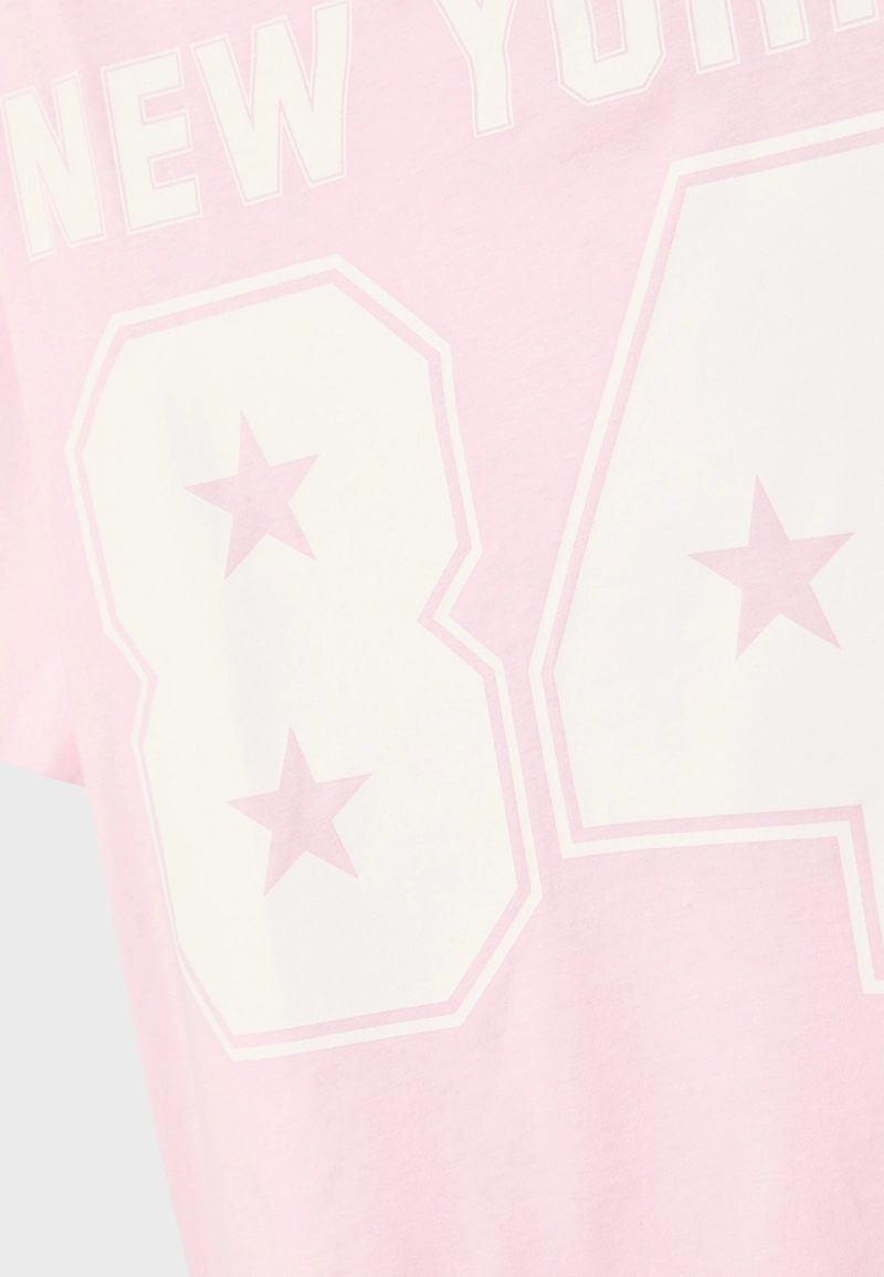 Футболка с принтом и вырезом «лодочка»