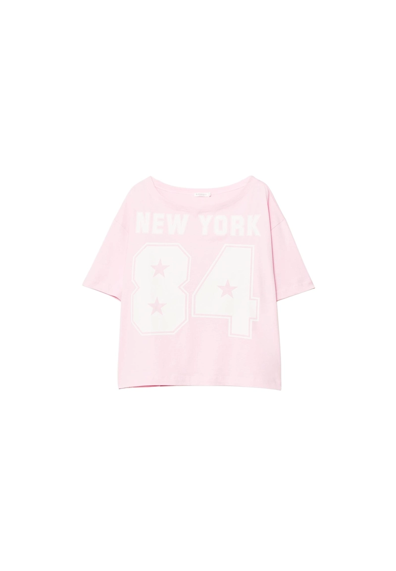 Футболка с принтом и вырезом «лодочка»