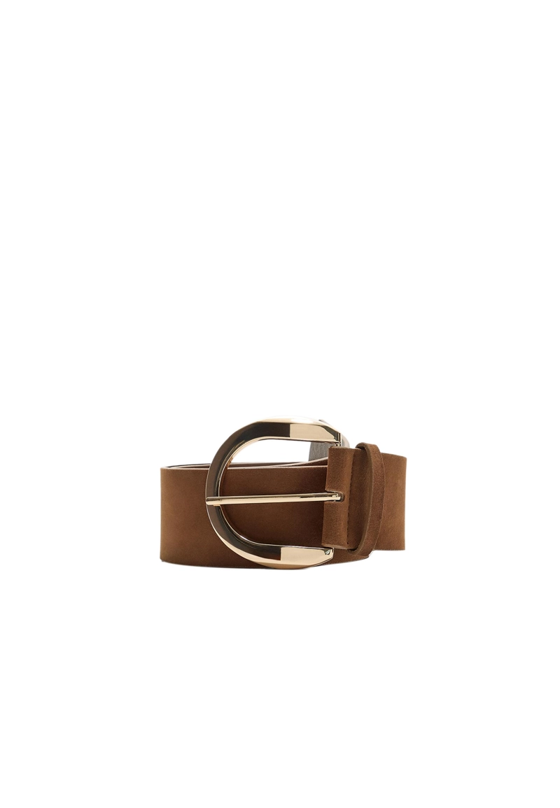 Широкий ремень с золотистой пряжкой
