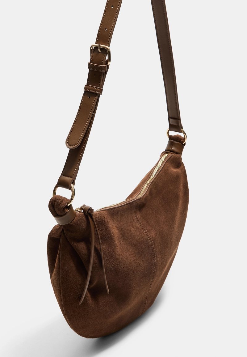 Кожаная сумка-полумесяц