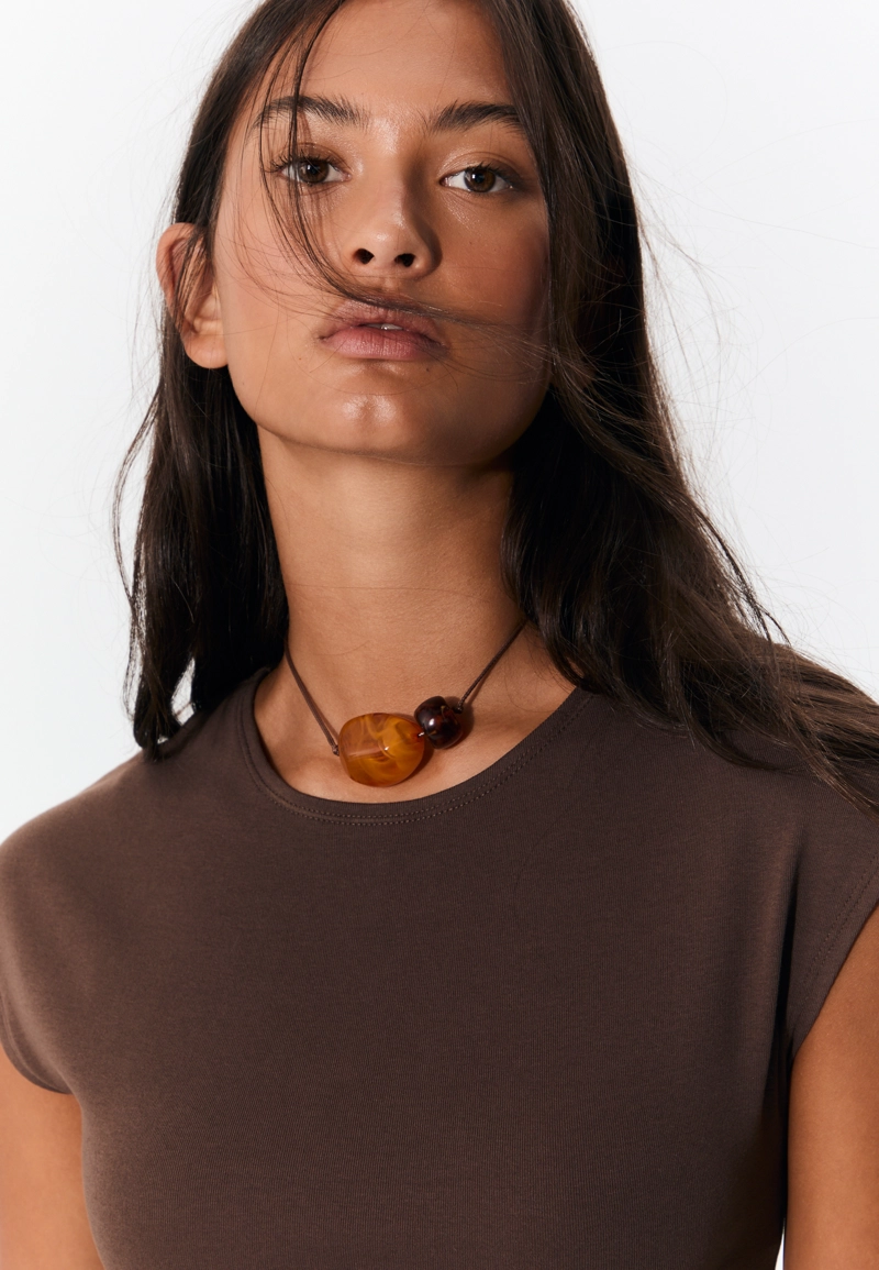 Набор из 2 колье на шнурке с бусинами