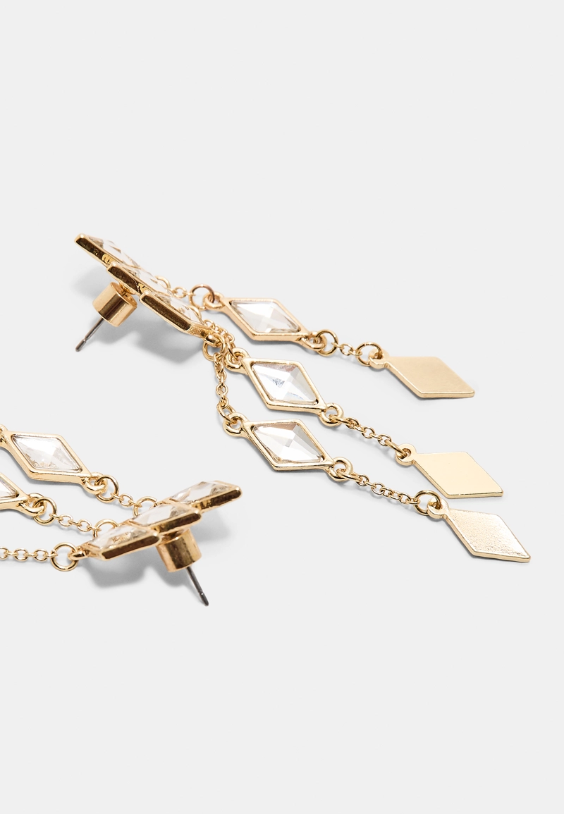 Длинные серьги с ромбами