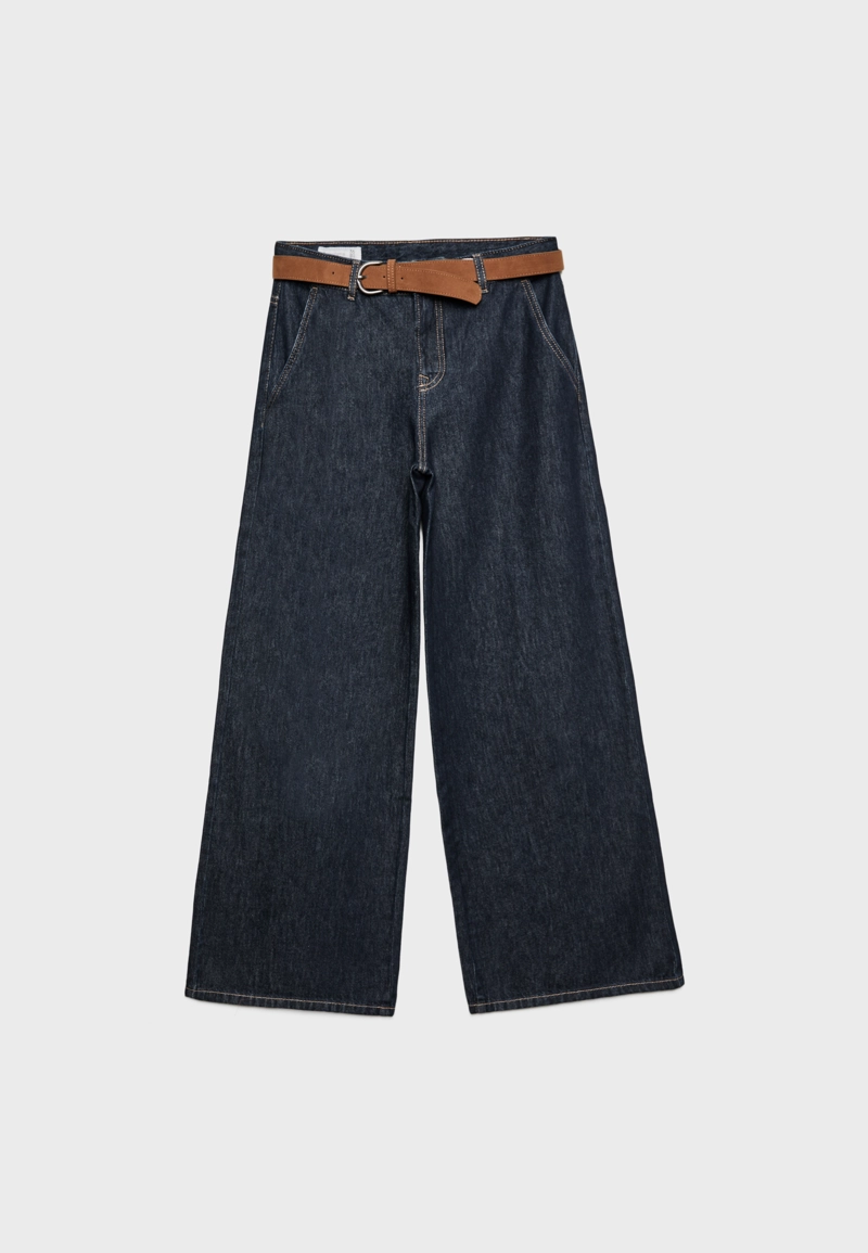 Джинсы свободного кроя с ремнем
